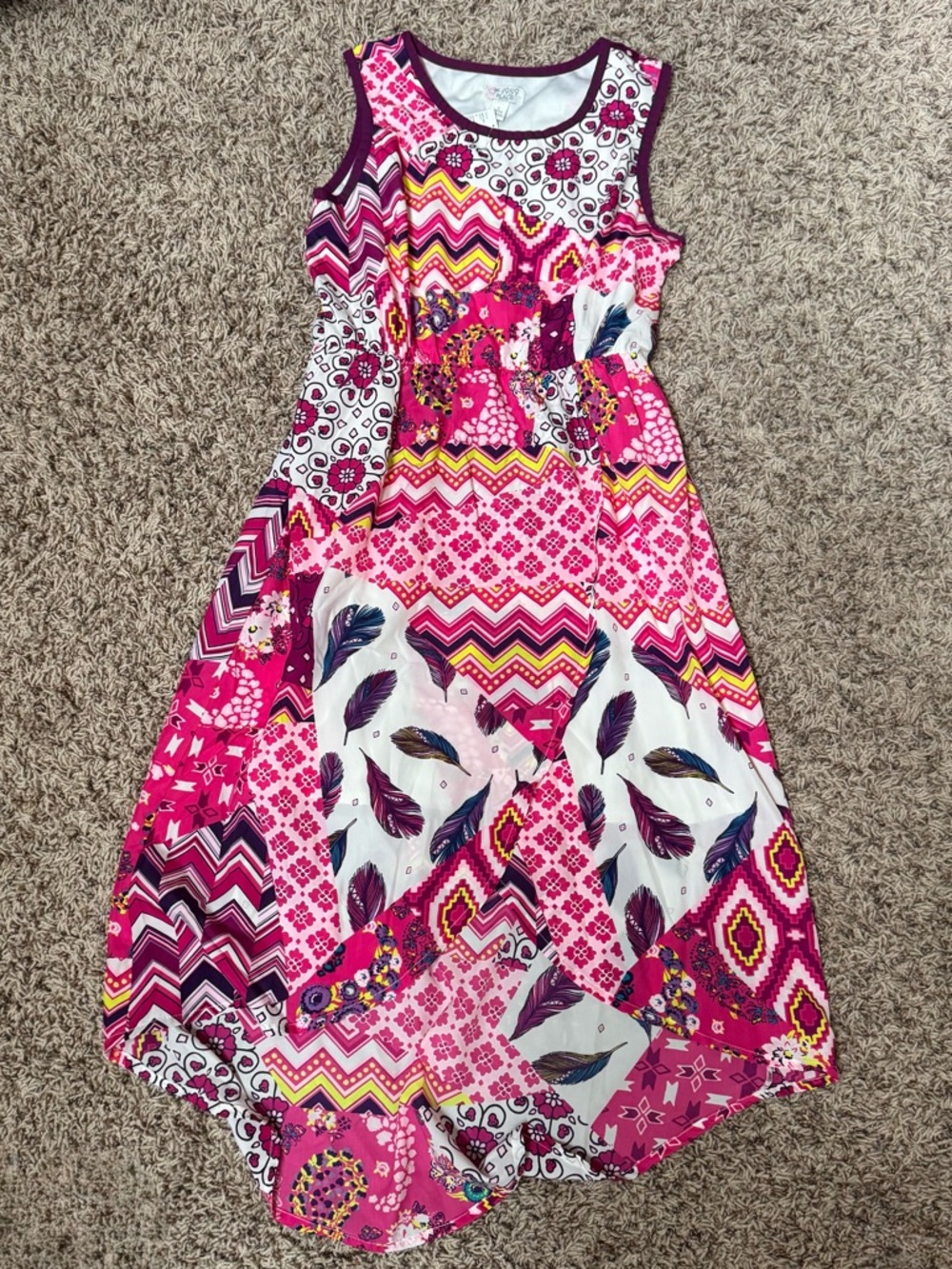 Children’s Place Girls' Pink Patterned Sleeveless Dress size Large 10/12. NWT